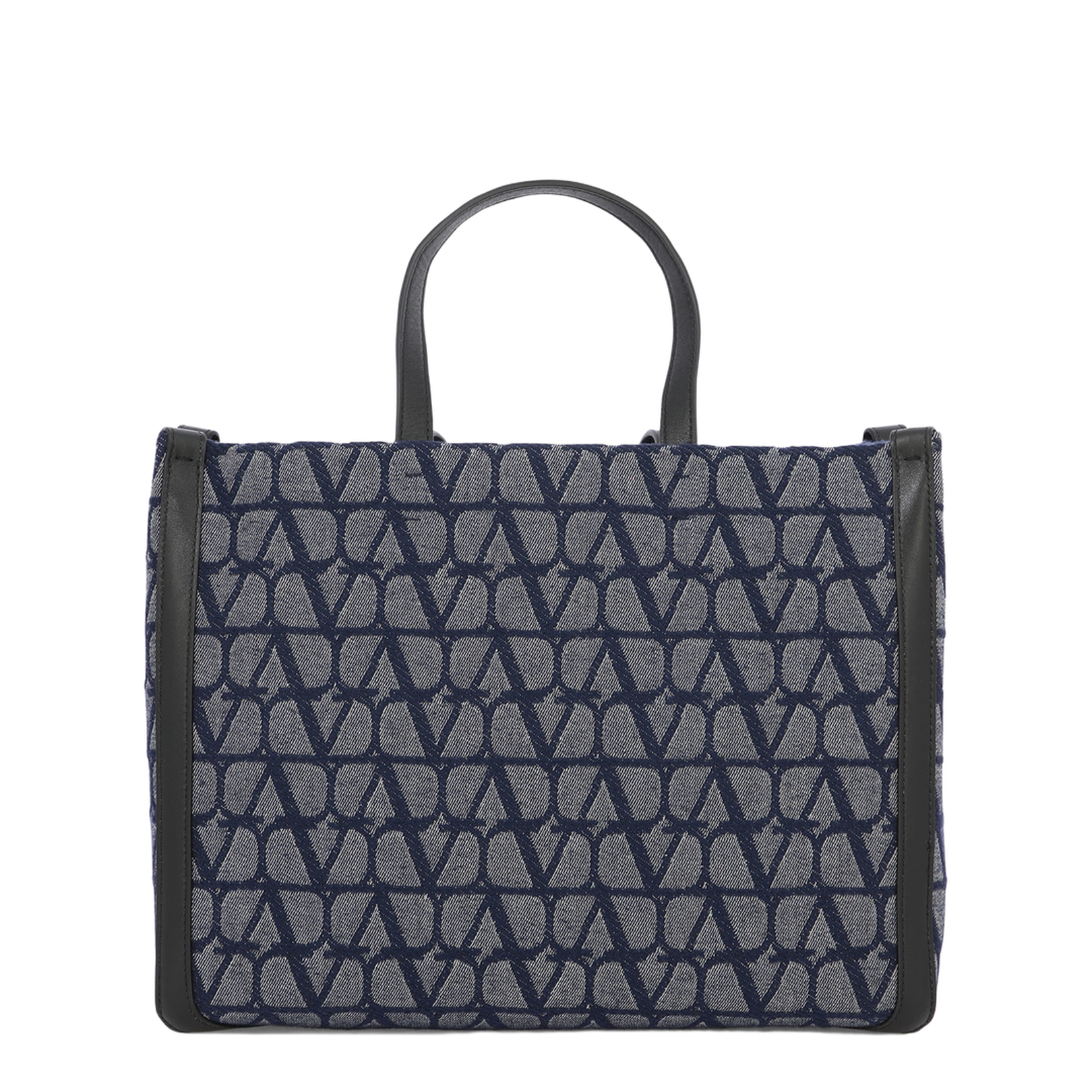 Steel Blue Tote Bag with Toile Iconographe Motif