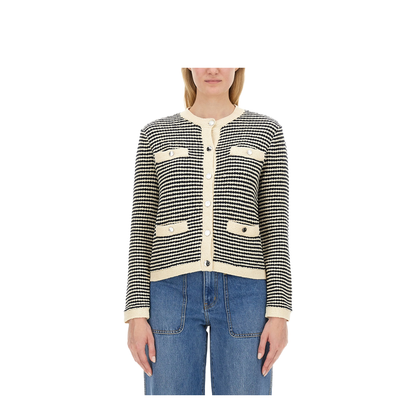 Kendra Contrasting-trim Striped Cardigan
