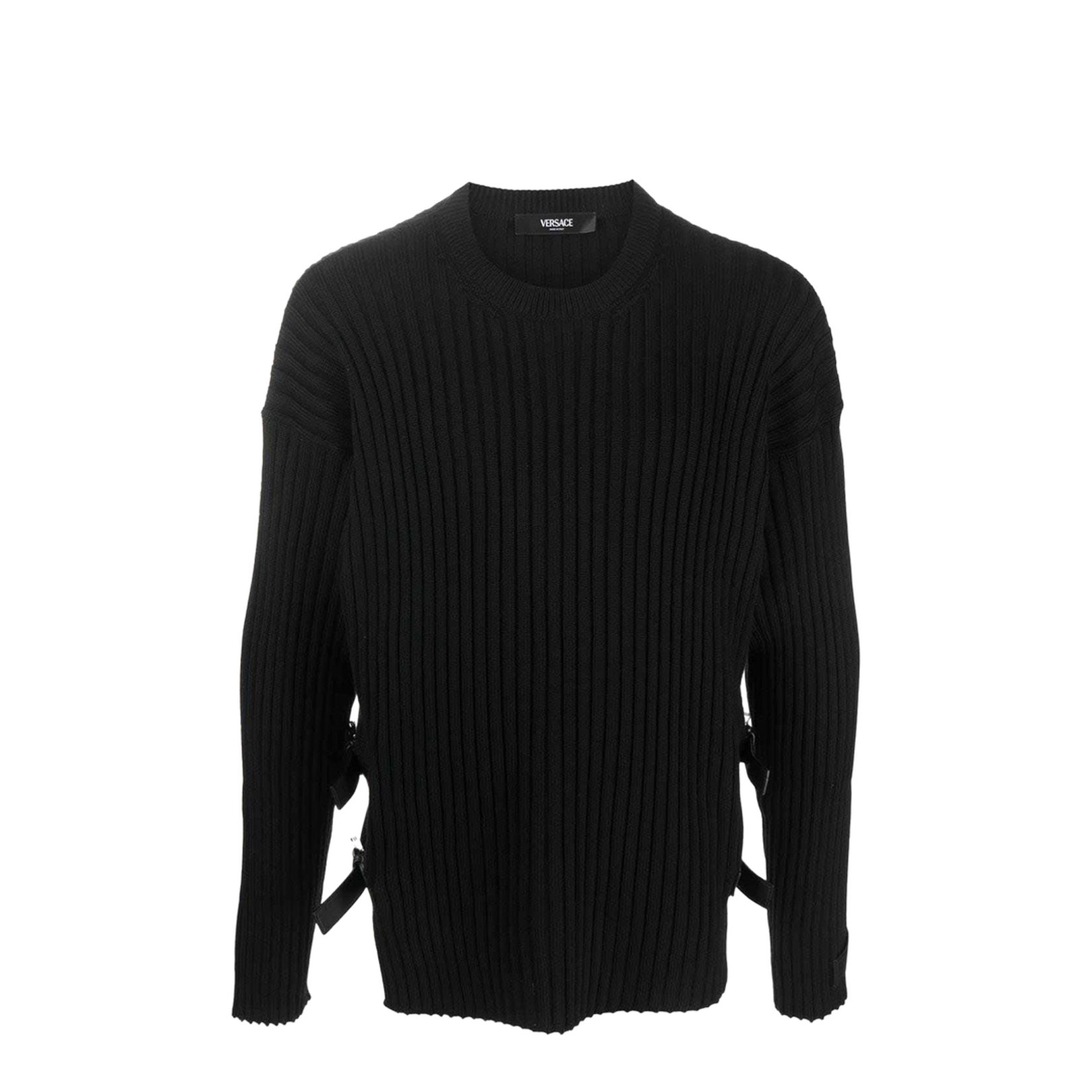 Ribbed Wool Sweater In Black