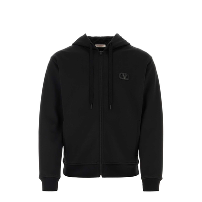 Black Vlogo Signature Zip-up Hoodie
