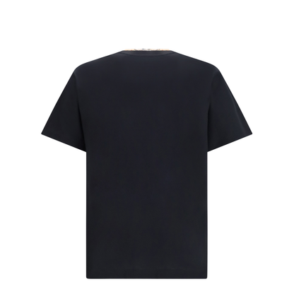 MAYFEYR - Burberry - Cotton T-Shirt With Check Trims - 8127628
