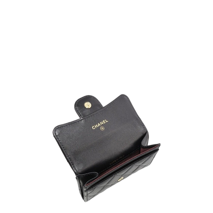 Classic Card Holder - Lambskin & Gold-Tone Metal, Black