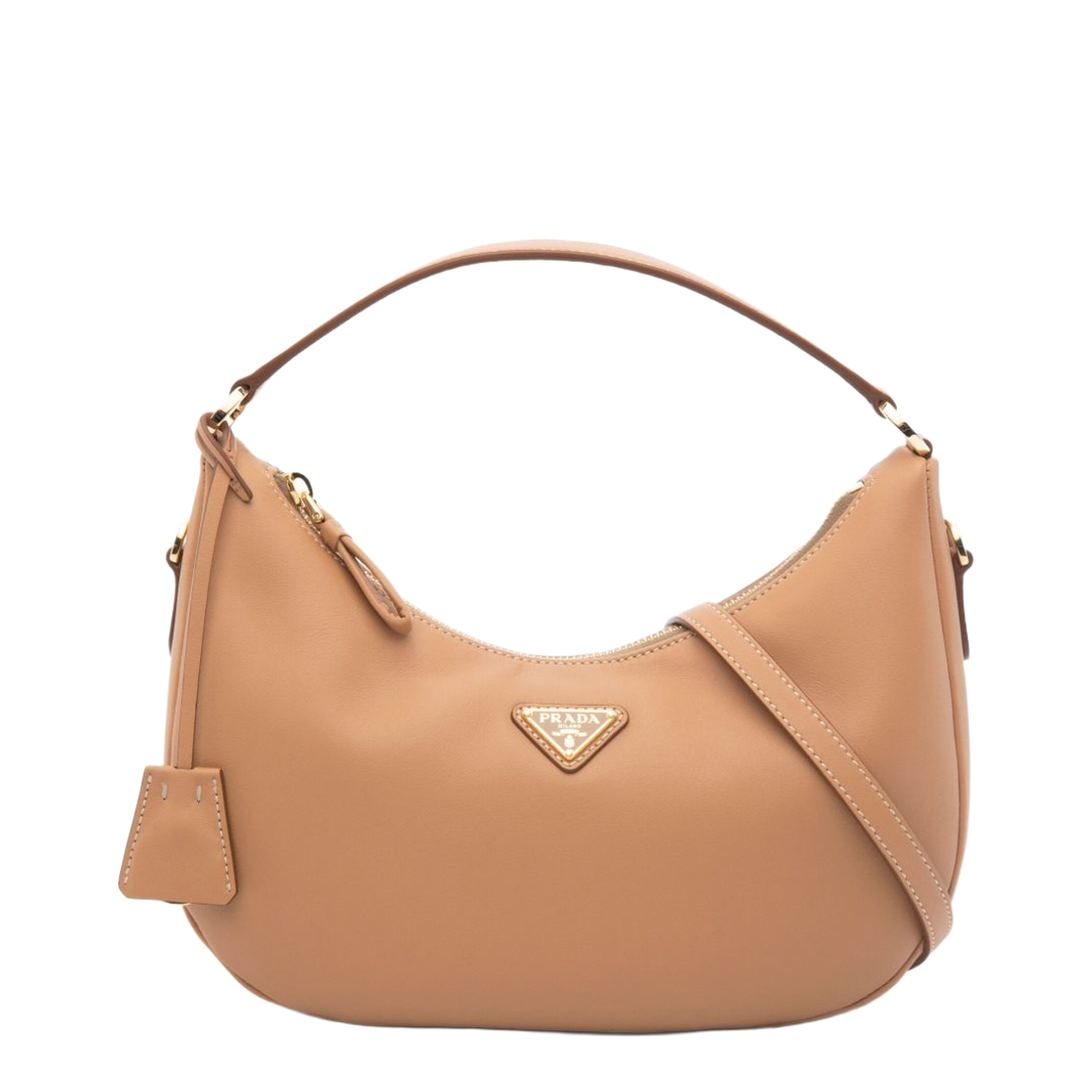 Medium Calfskin Hobo Bag - Naturale