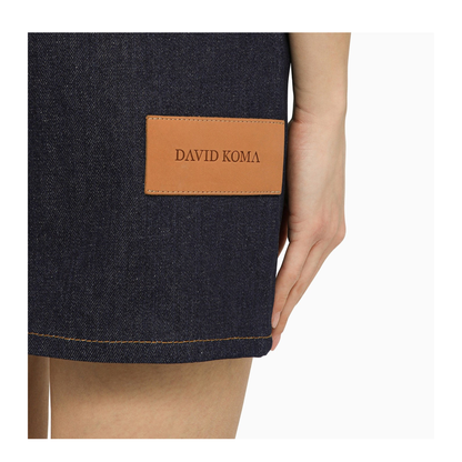 MAYFEYR - David Koma - Blue Denim Mini Dress With Mirrors - RE24DK62DDDEBL