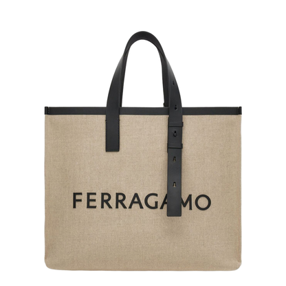 Logo-Embossed Leather Tote
