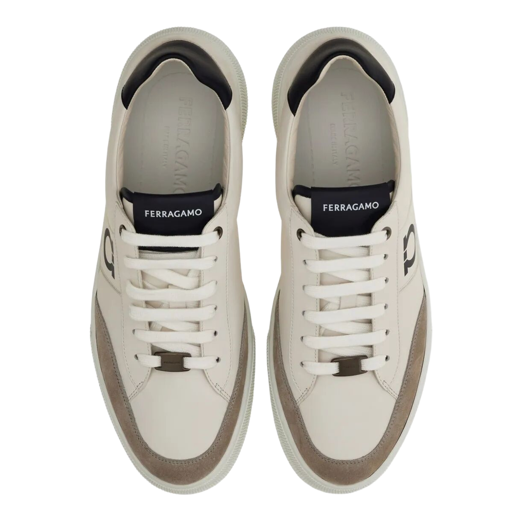 MAYFEYR - Ferragamo - Alaska Leather And Suede Sneaker With Gancini Detail - 02A0340784502