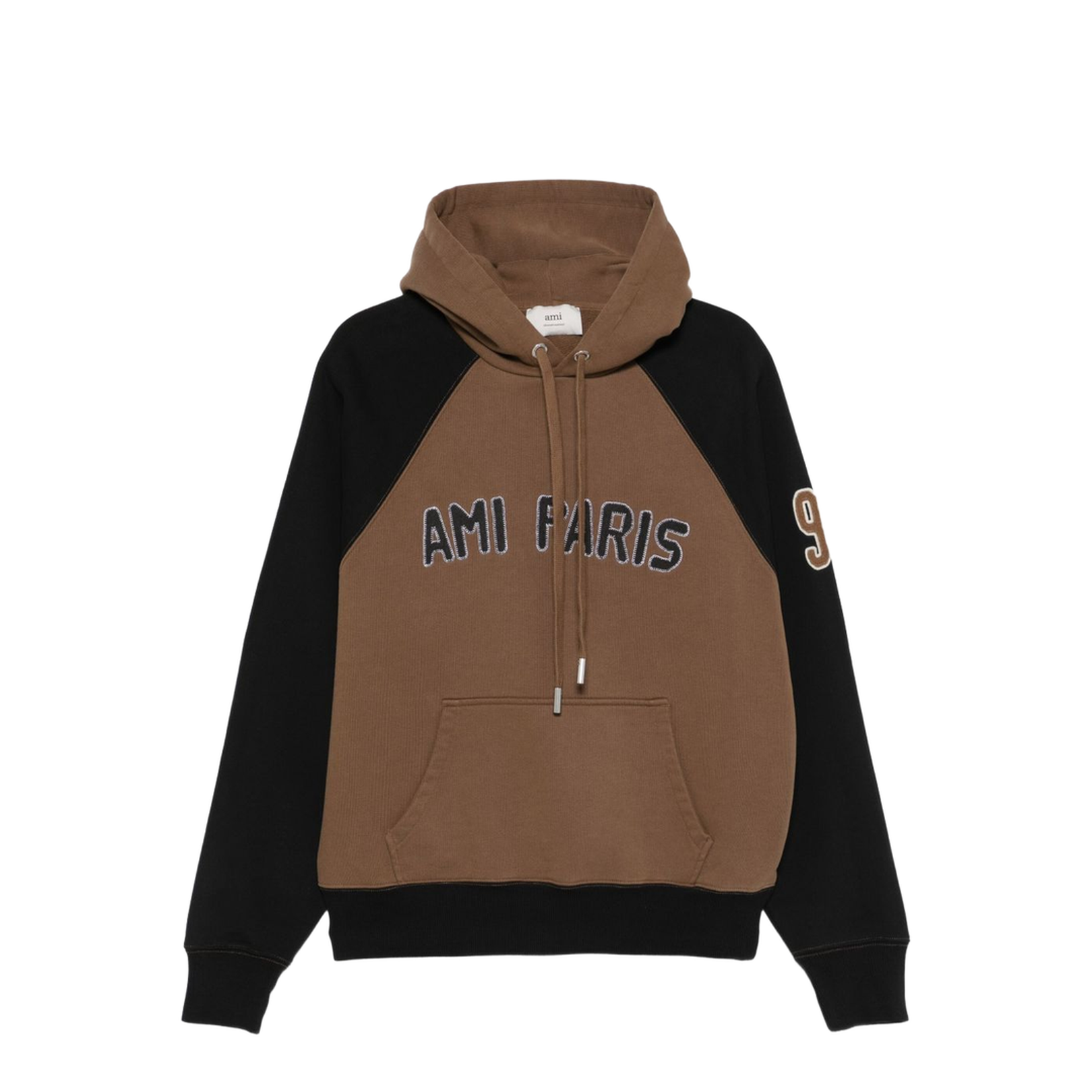 Cotton Colorblock Hoodie - Brown