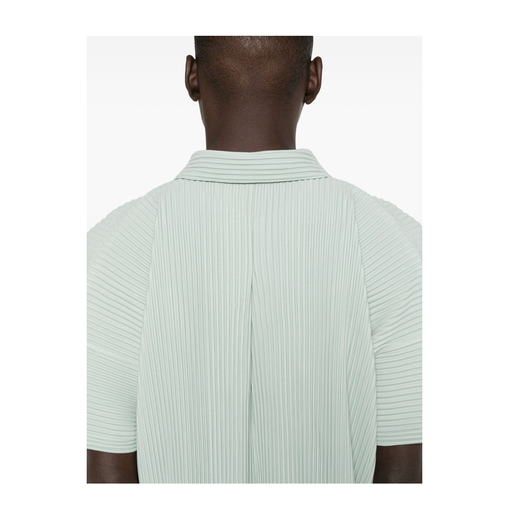 Light Green Short Sleeves Button Fastening Collared Top