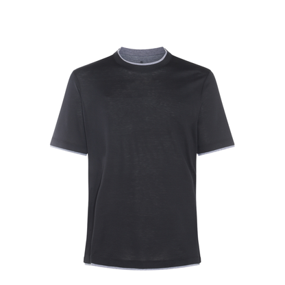 Layered-Effect Silk-Cotton T-Shirt