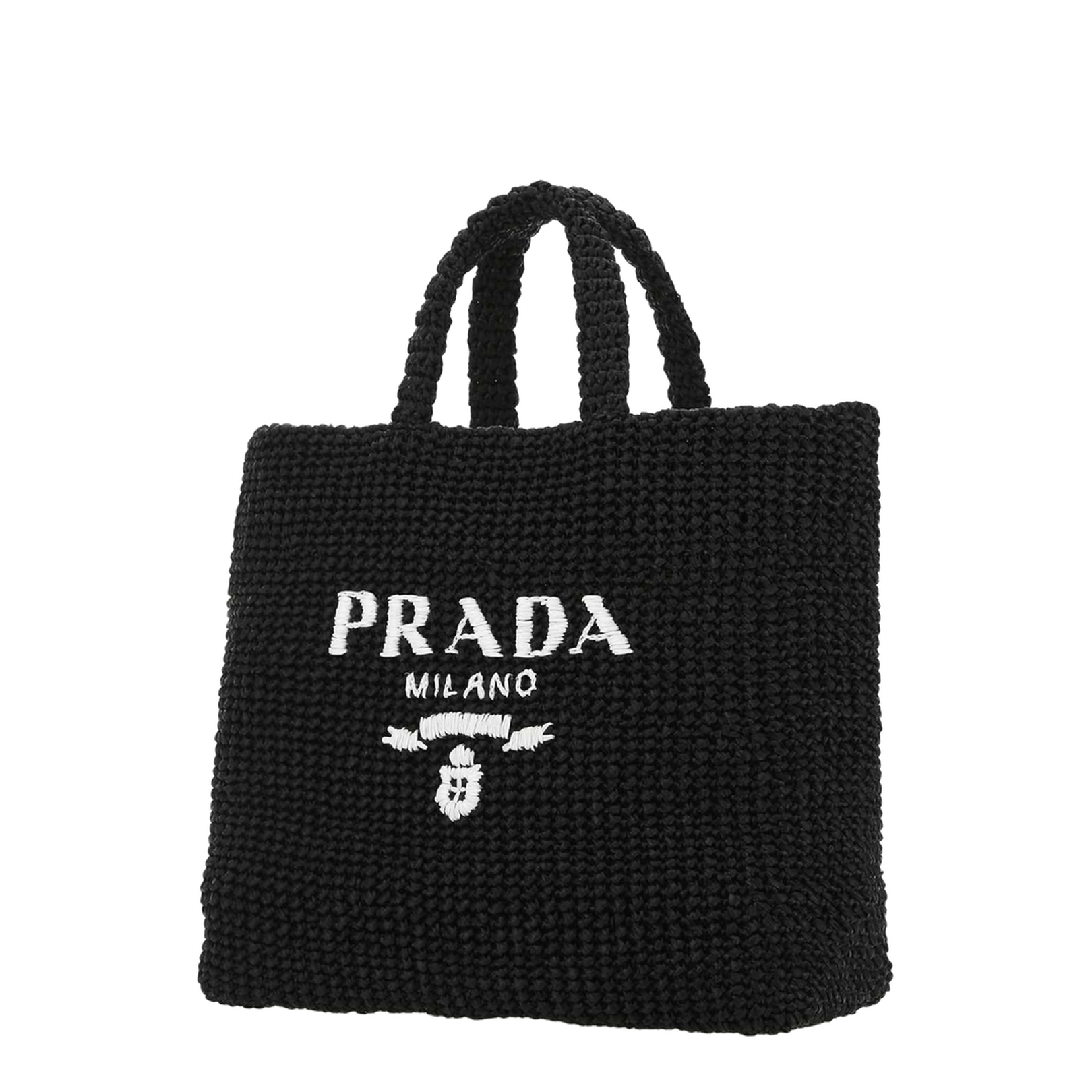 Black raffia shopping bag