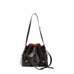 Voyou Small Calfskin Bucket Bag - Brown
