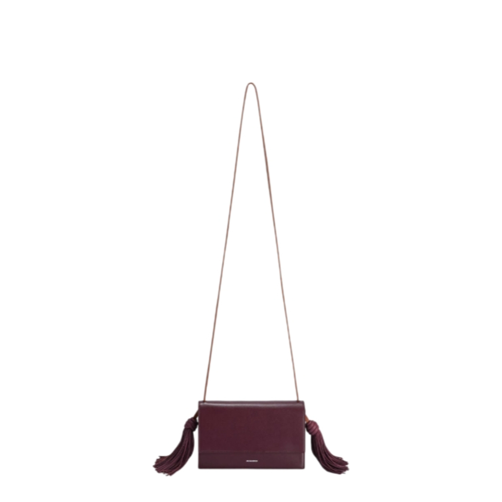Leather Crossbody Bag with Side Tassels