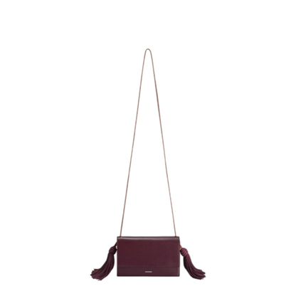Leather Crossbody Bag with Side Tassels
