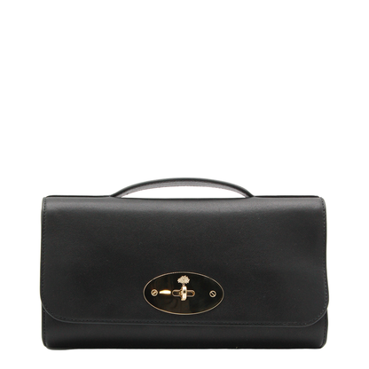 Lily Quilted Nappa Clutch - Black