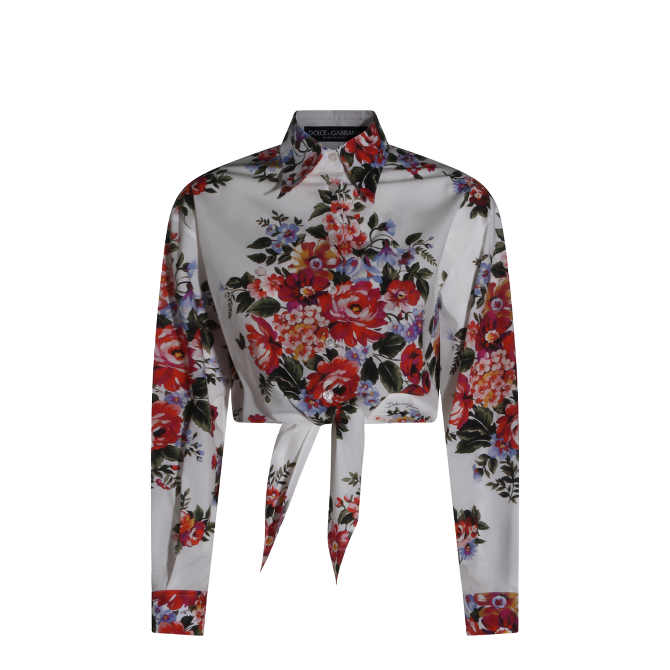 Floral Print Crop Shirt
