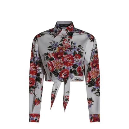 Floral Print Crop Shirt
