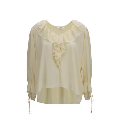 MAYFEYR - Chloè - Ruffled V-Neck Shirt - CH26AHT72005
