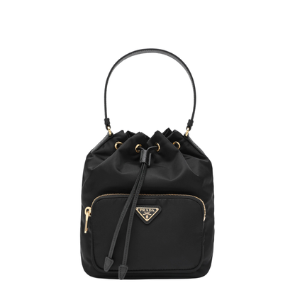Black Re-Nylon Bucket Bag