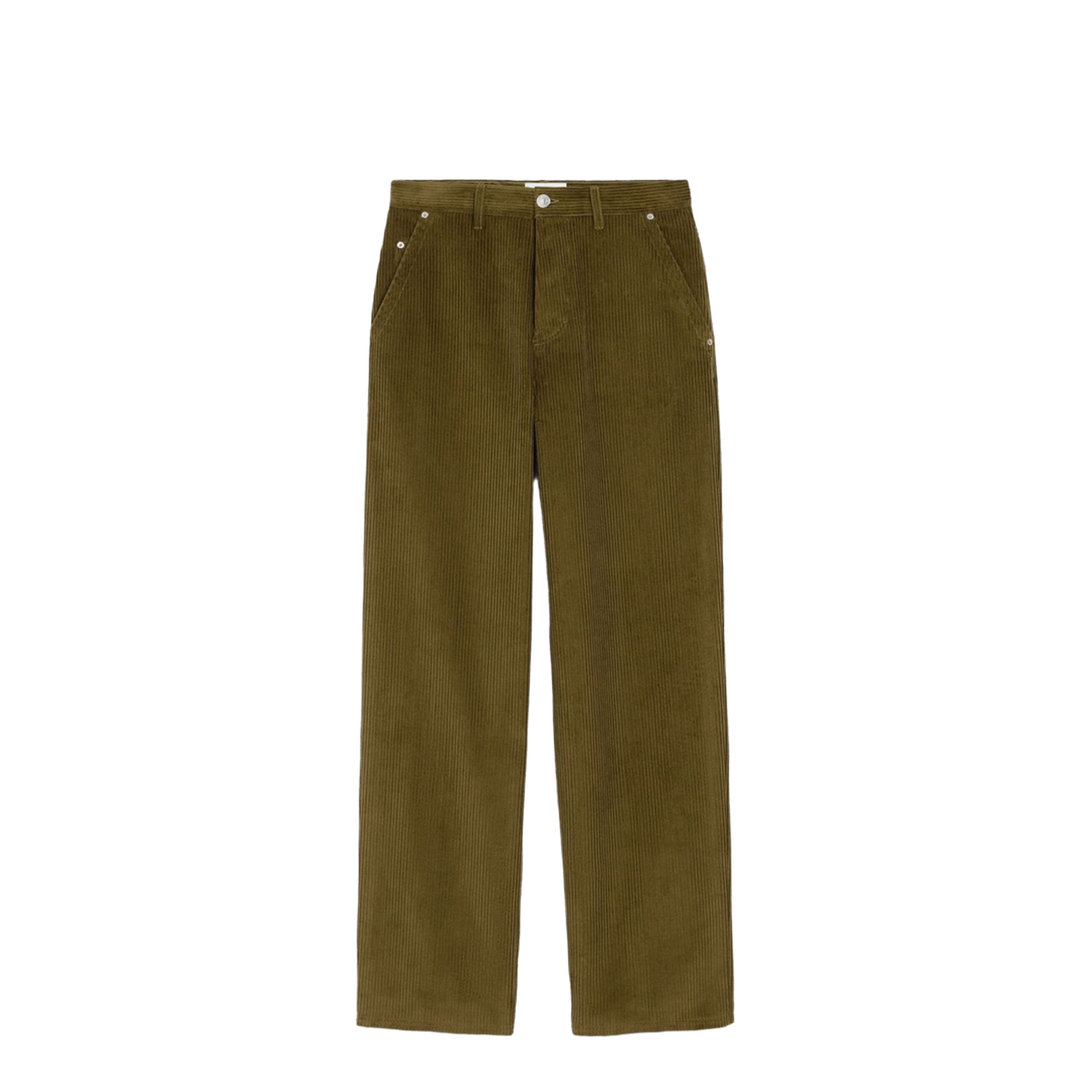 Green Cotton Corduroy Large Fit Trousers