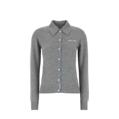 MAYFEYR - Miu Miu - Grey Cashmere Cardigan - MMF934SOOO15Z1F0031