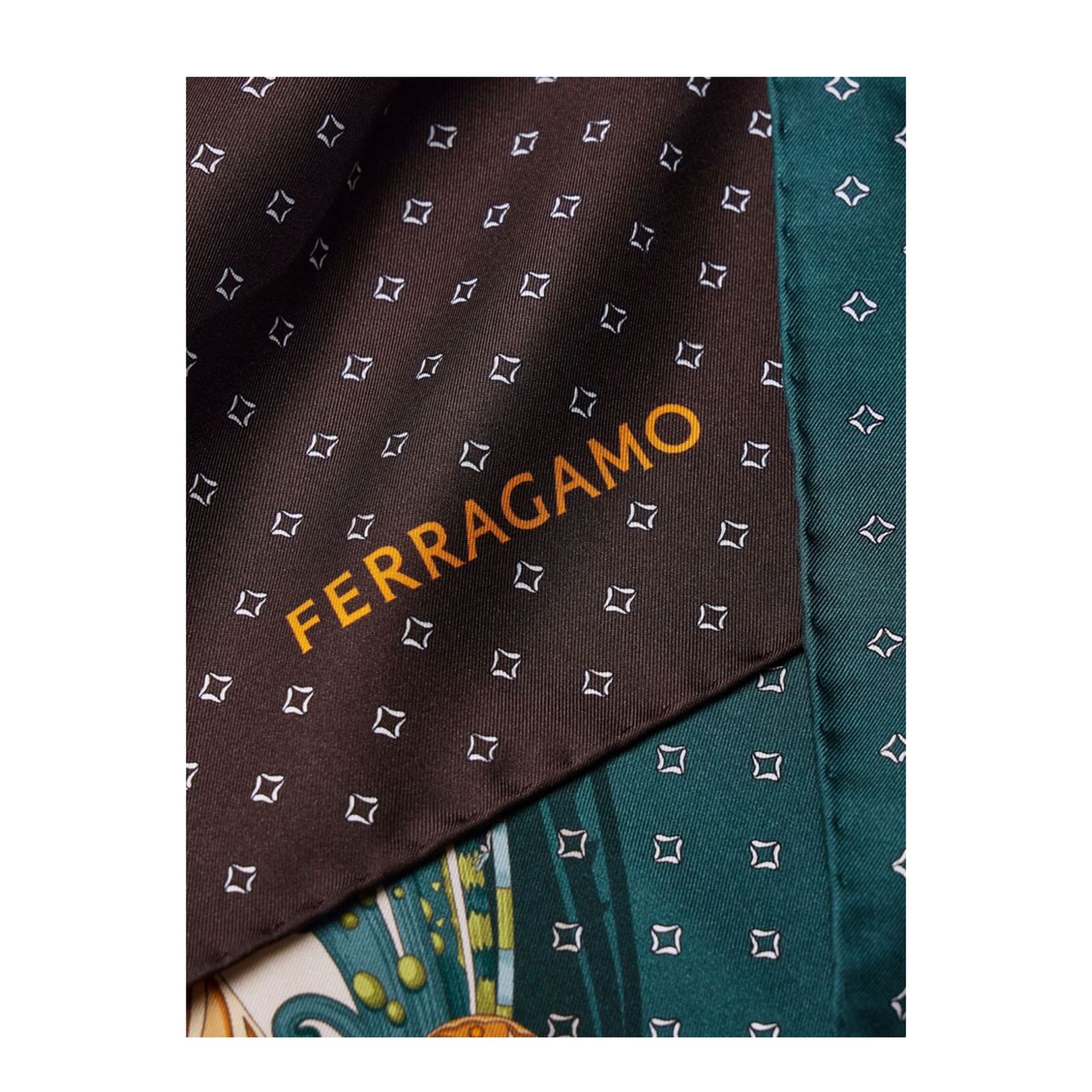 Printed Silk Scarf - Green