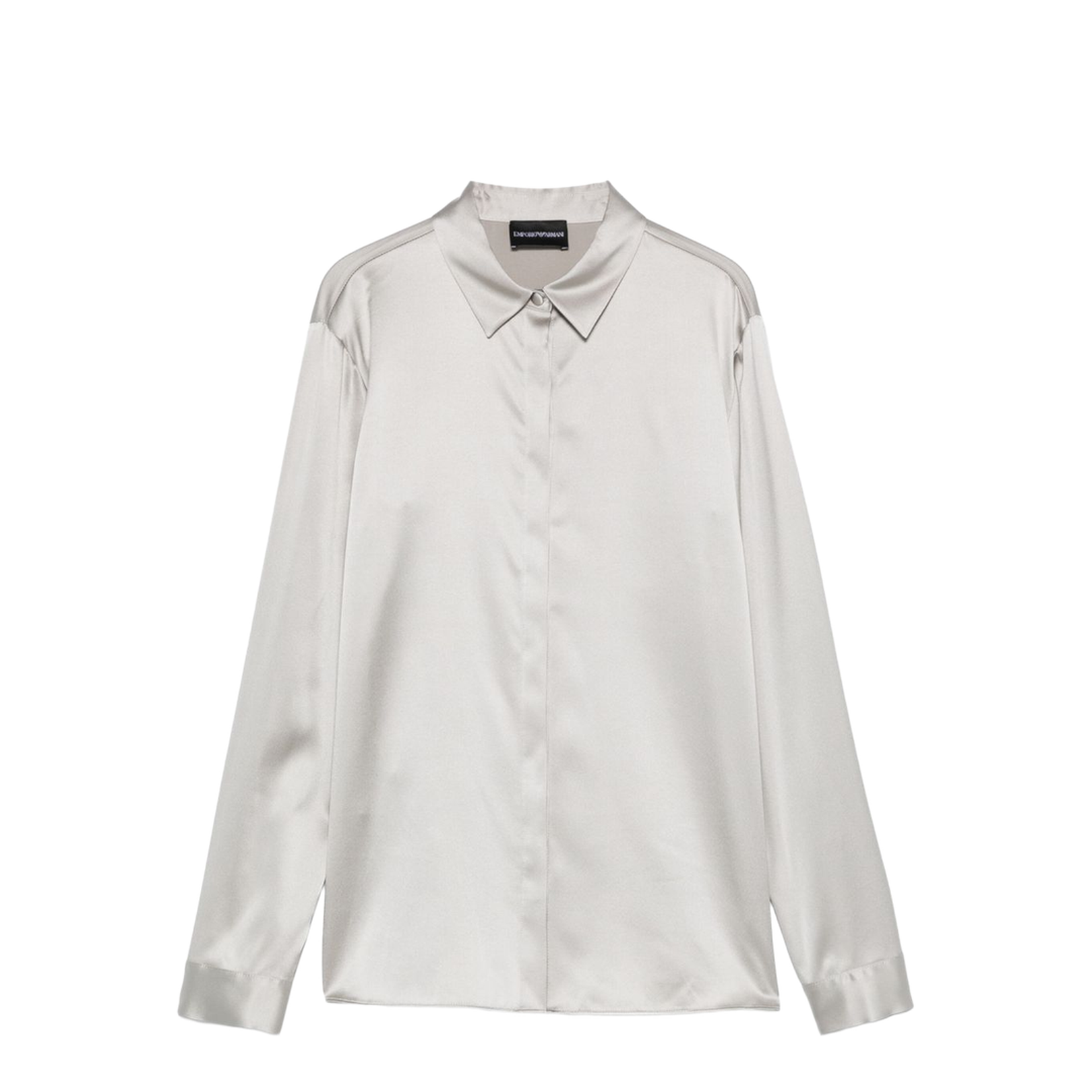 Light Grey Concealed Front Button Fastening Shirt