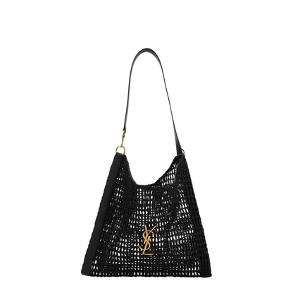 Oxalis Raffia Shoulder Bags - Black