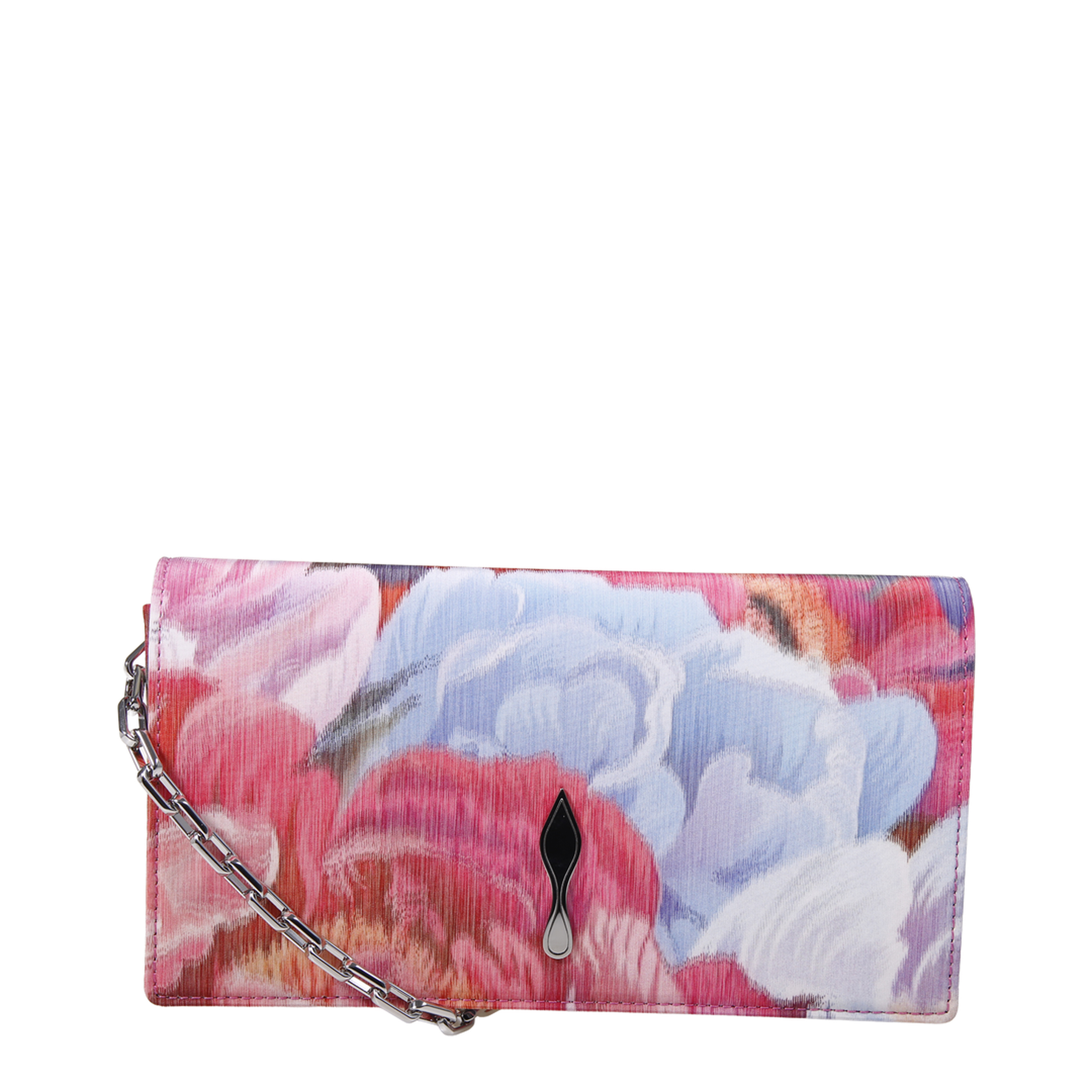 Bettina Clutch Peonies Printed Chiné Fabric Multicolor
