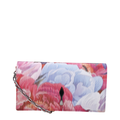 Bettina Clutch Peonies Printed Chiné Fabric Multicolor