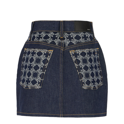 Blue denim mini skirt