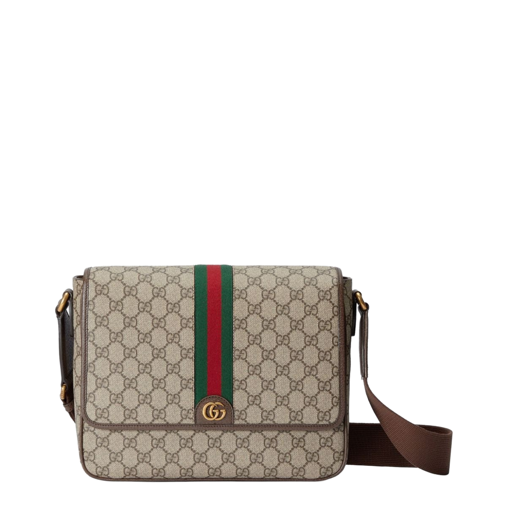 Ophidia Medium Canvas Shoulder Bag - Gray