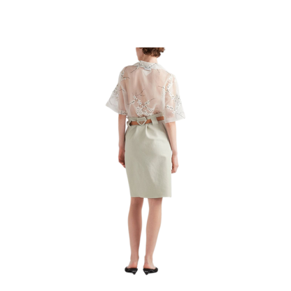 MAYFEYR - Prada - Floral-Embroidered Short-Sleeved Sheer Shirt - P433BRS18214KFF0009