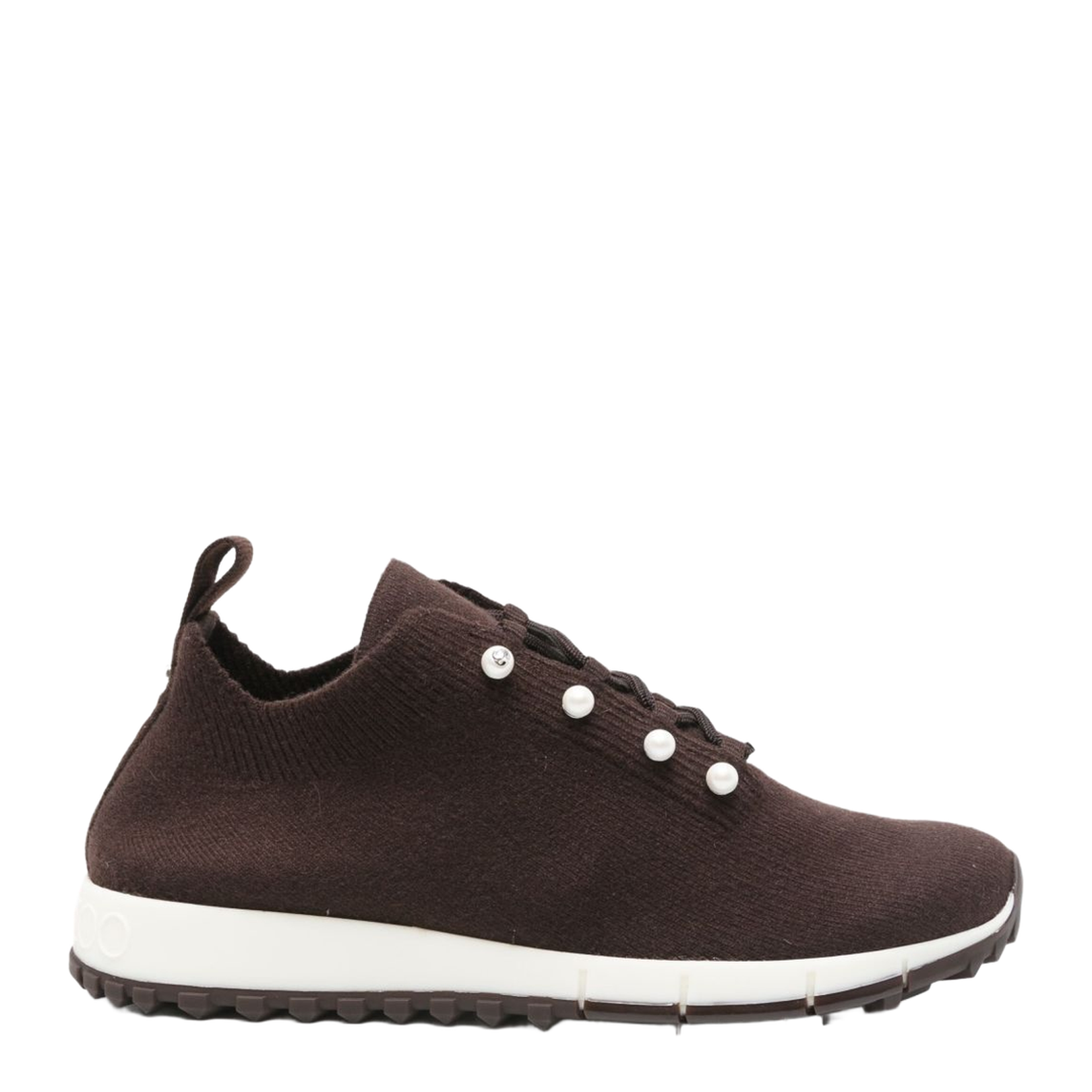 Chocolate Cashmere Melange Knit Trainers