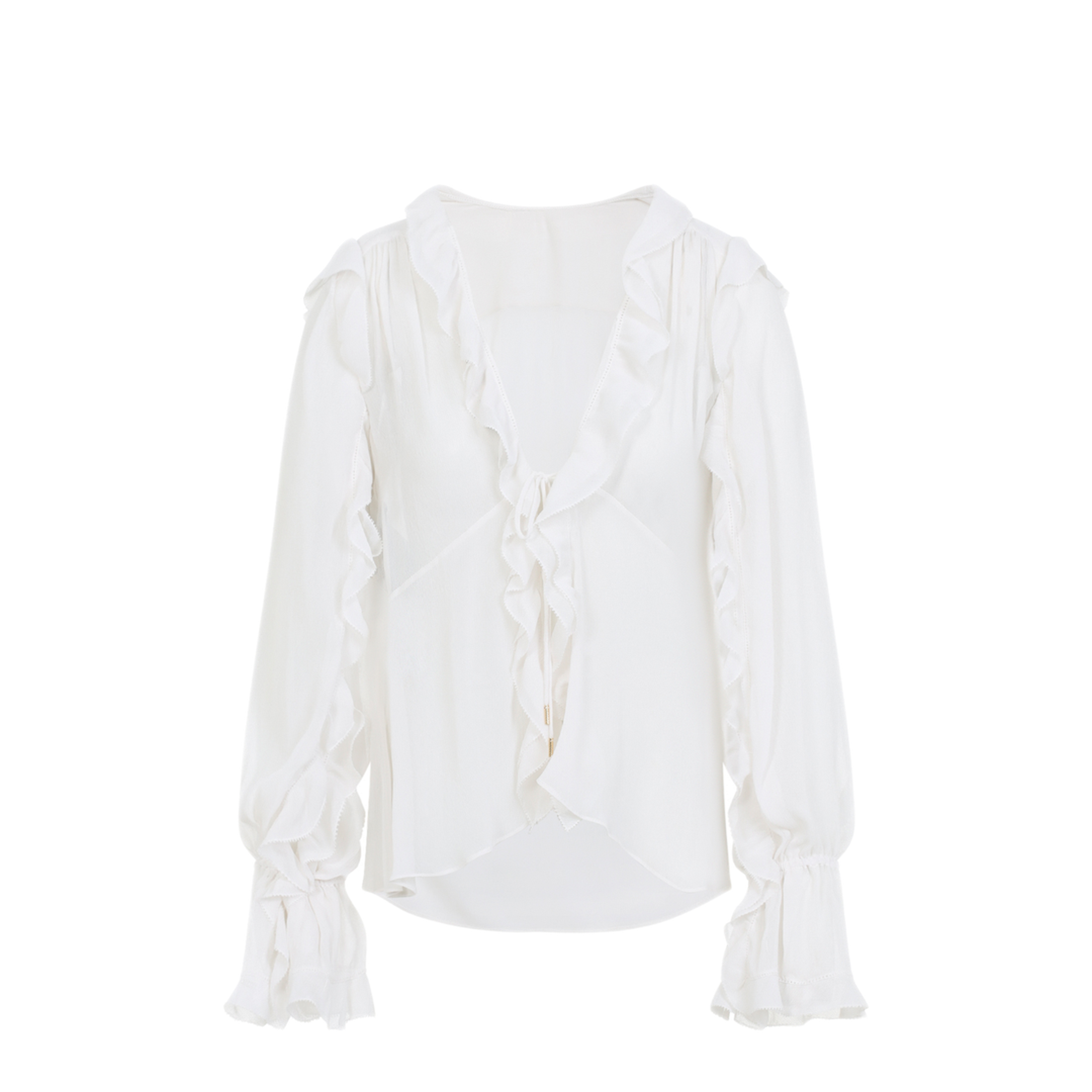 MAYFEYR - ALBERTA FERRETTI - Ivory White Creponne Shirt - A021116170003