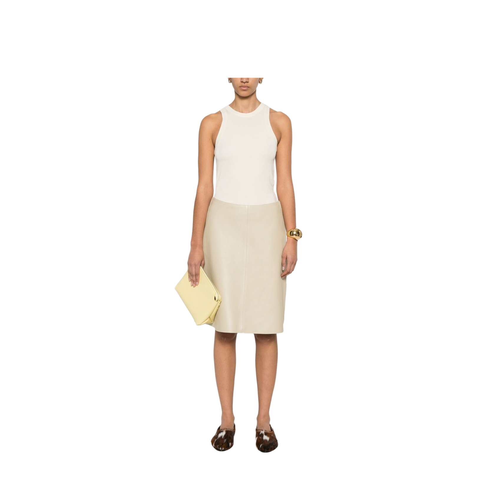 Beige American-Style Tank Top