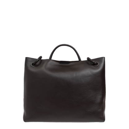 Dark Brown Leather Big Andiamo Handbag