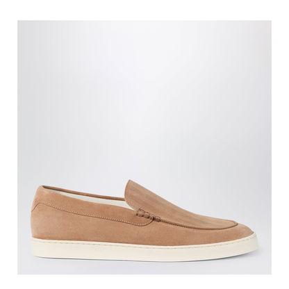 MAYFEYR - Brunello Cucinelli - Light Brown Chevron-Effect Suede Slip-Ons - MZUHVSP335LEC7962