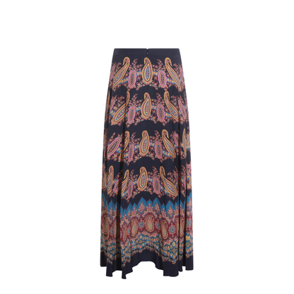 Silk Skirt Placed Print