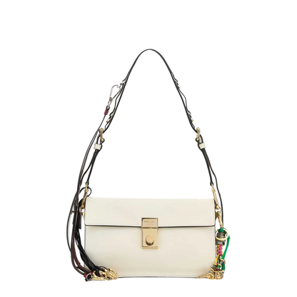 White Leather Small Soft Sound Shoulder Bag
