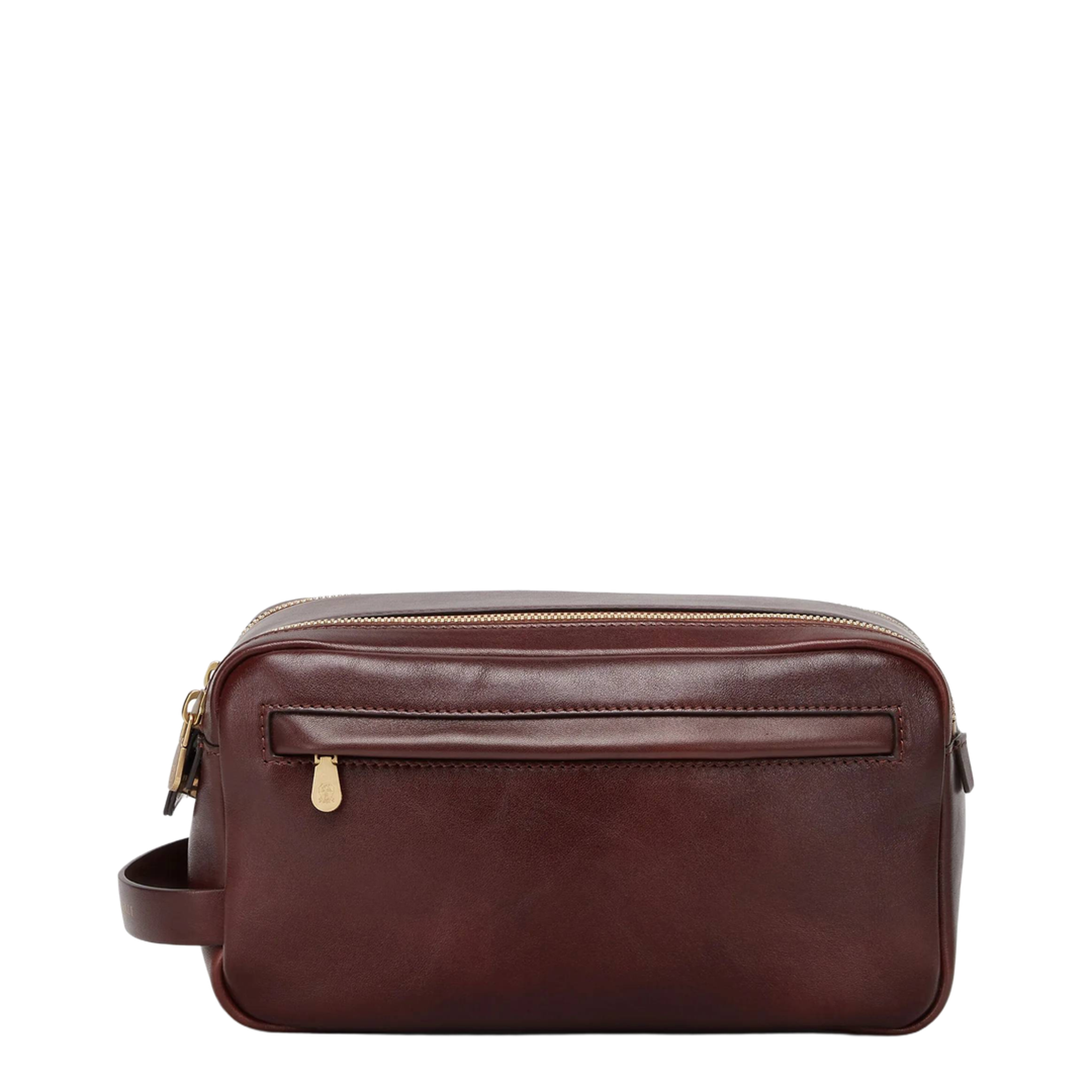 Beauty Case with Double Zipper in Burgundy