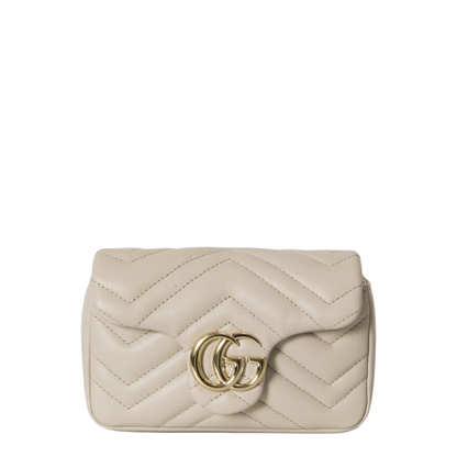 GG Marmont Mini Shoulder Bag Nappa Leather - Light Grey