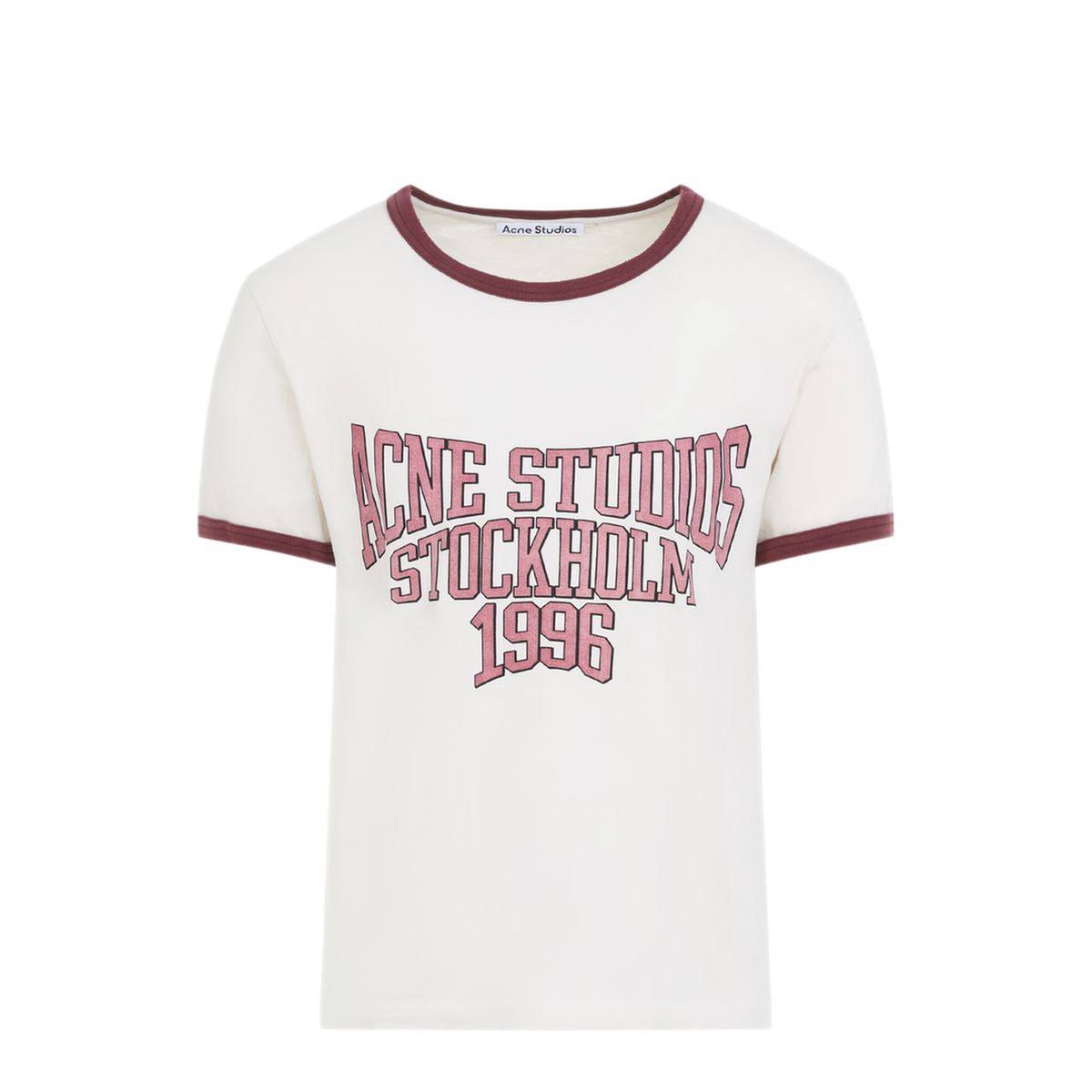 MAYFEYR - Acne Studios - Off White Burgundy T Shirt - BL0442CM7