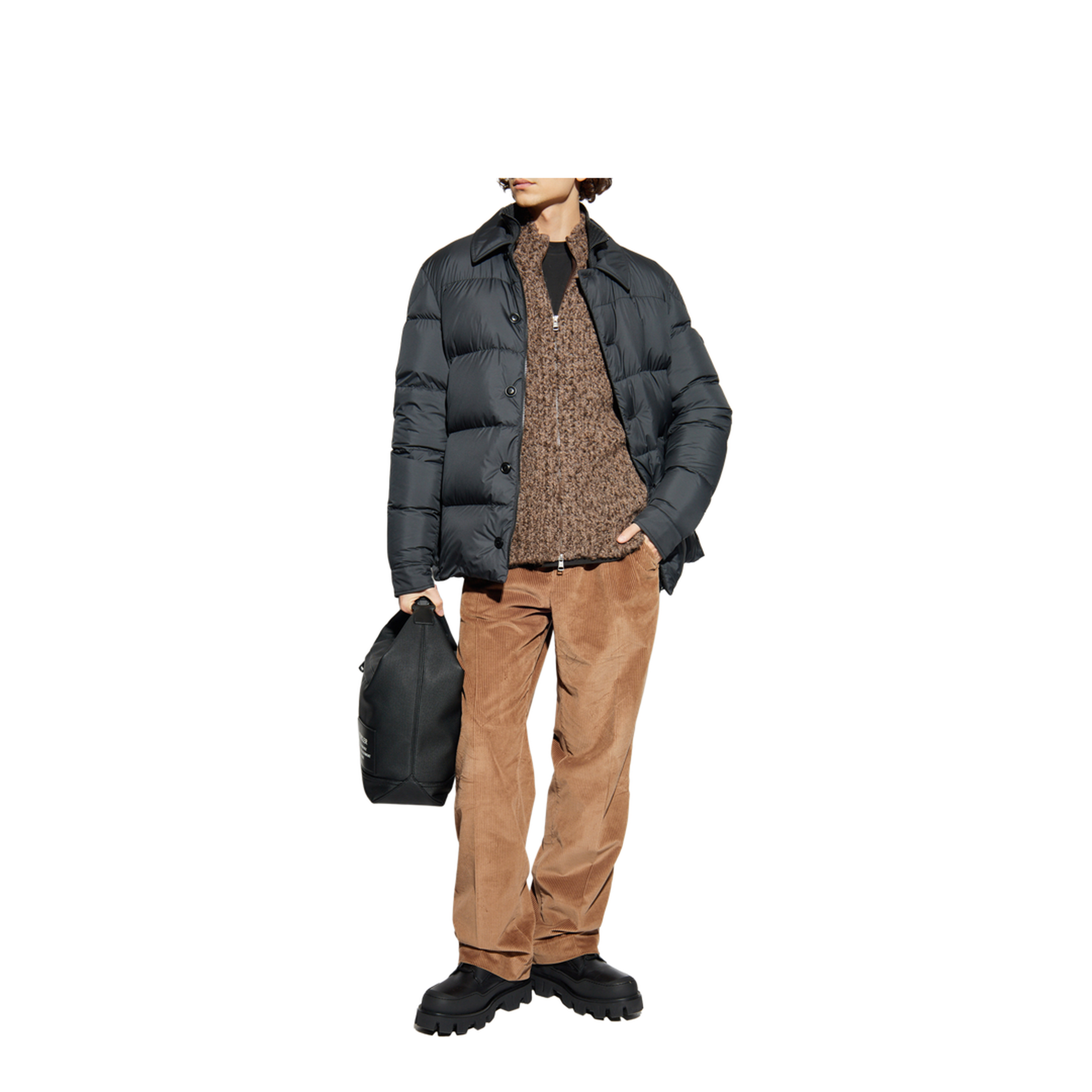 Black Pres Down Shirt Jacket