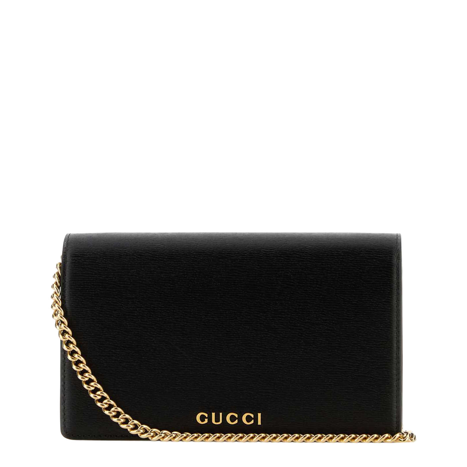 Leather Wallet On Chain - Black