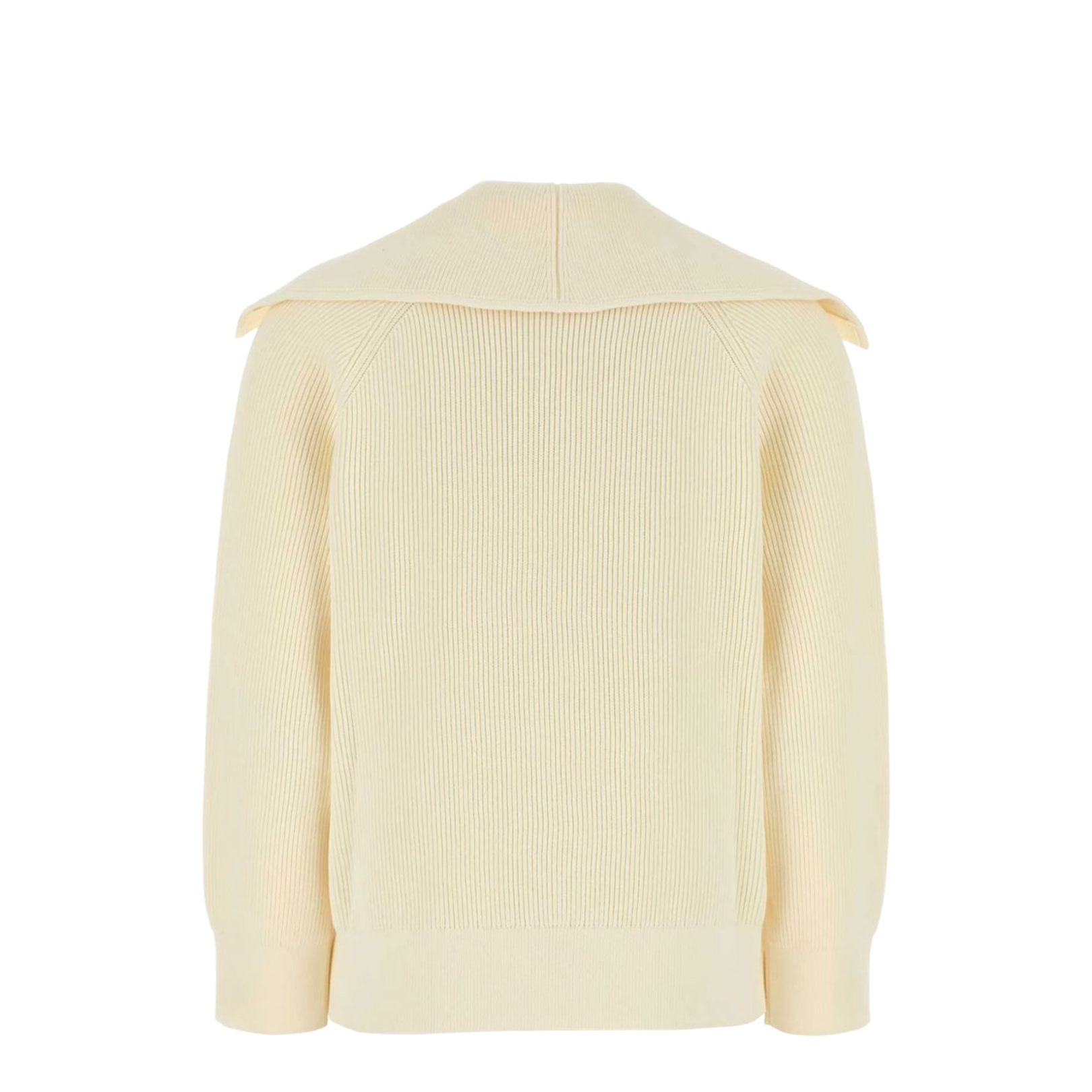Cotton Rib Cardigan in Chalk