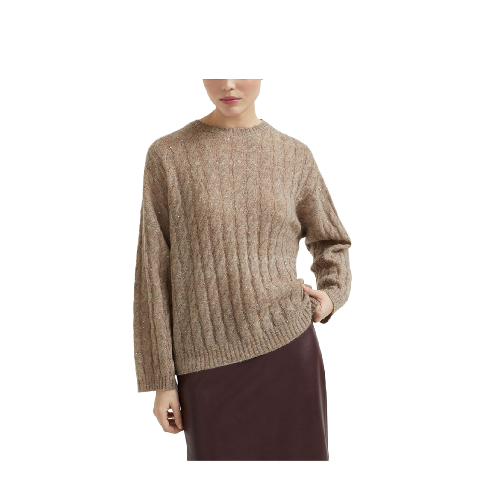Sesame Beige Crew Neck Long Sleeve Jumper
