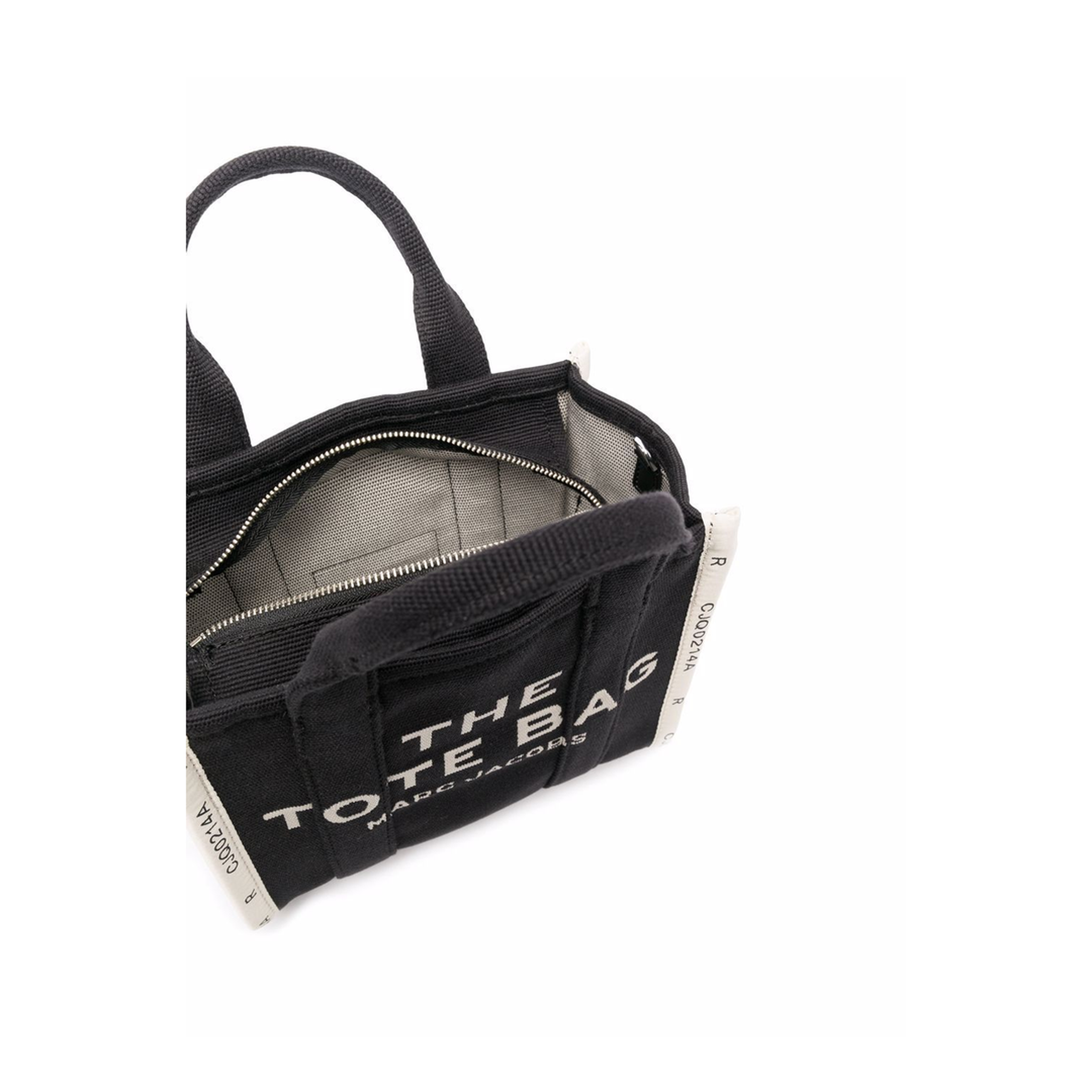 THE Small Woven Jacquard Tote - Black
