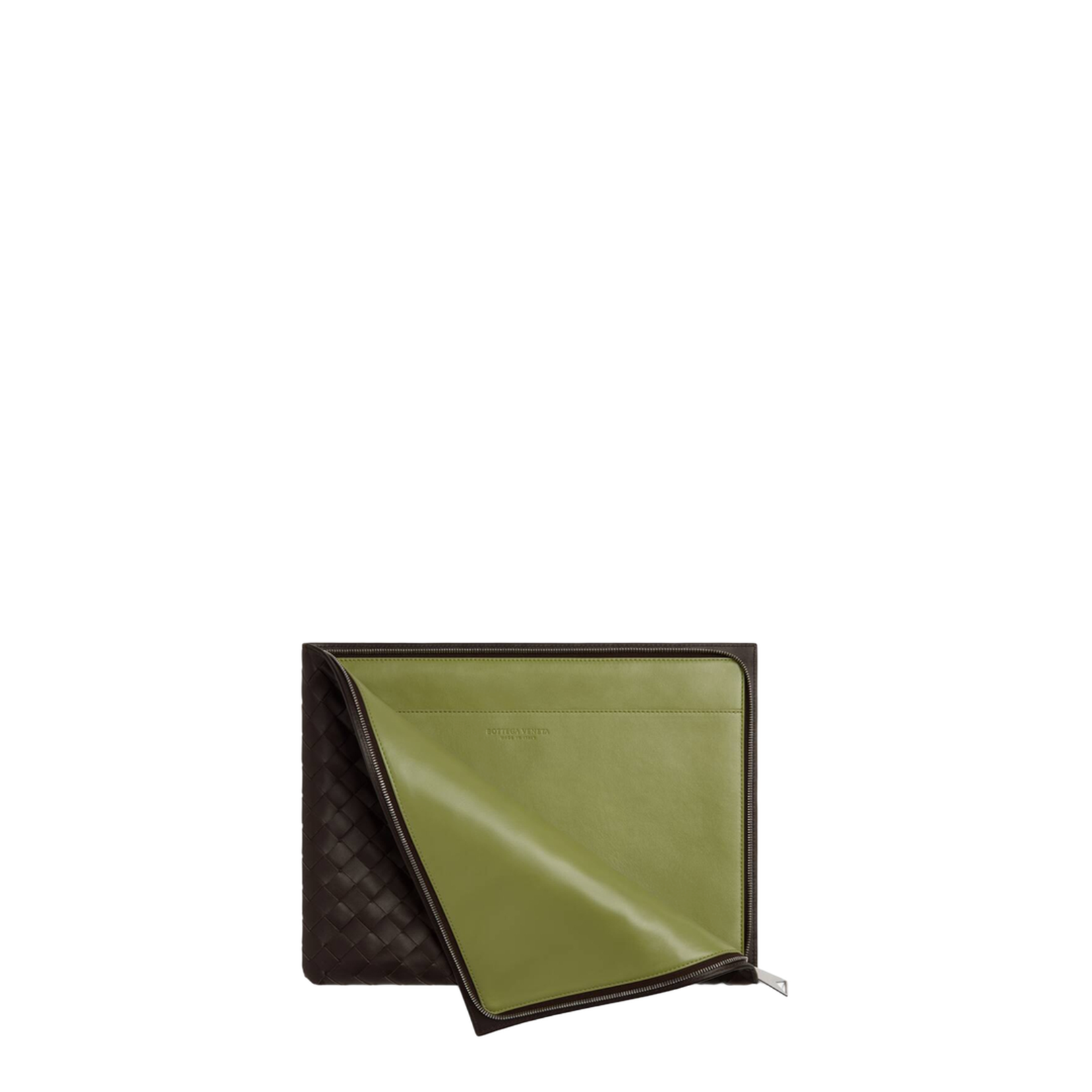 Intrecciato Half Zipped Pouch