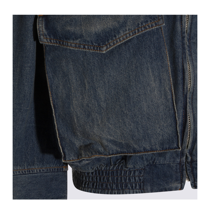 Blue Denim Jacket With Flap Pockets