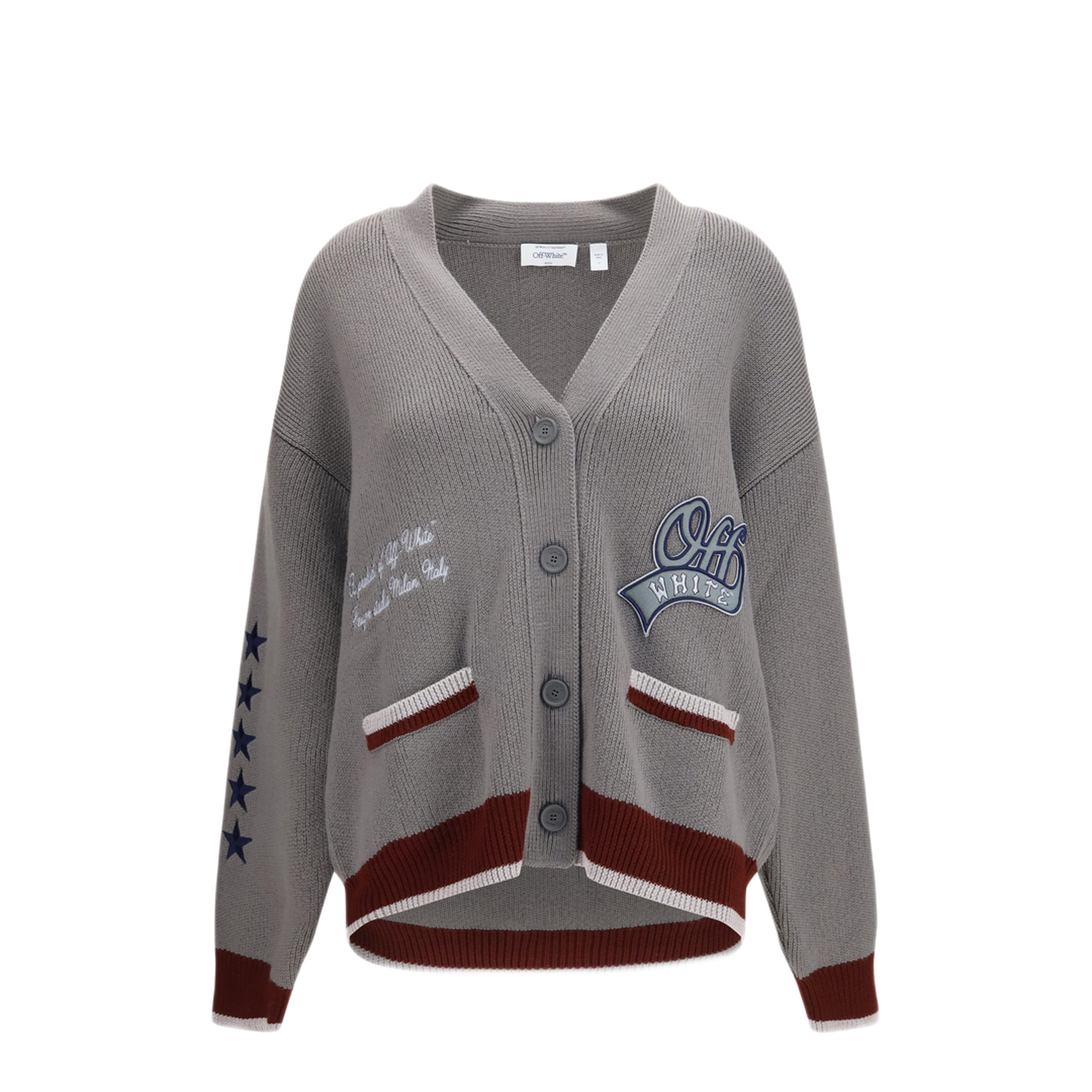 MAYFEYR - Off-White - College Varsity Knit Cardigan - 2FE00536TW071